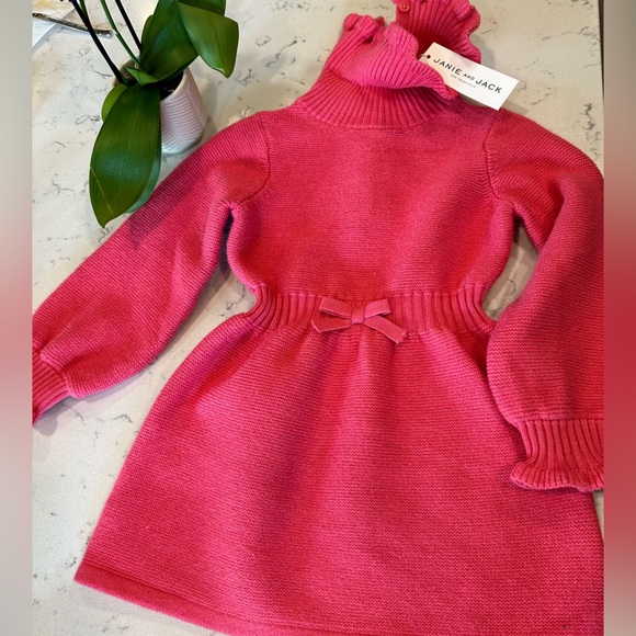 Janie & Jack dress THE COZY JOY SWEATER DRESS pink 2T NWOT excellent condition - Picture 5 of 7